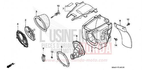 AIR CLEANER (CR125RM/RN) CR125RM de 1991